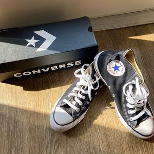 BRAND NEW! Black high top converse, still in the box! Never been worn!